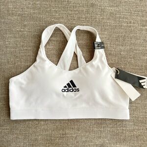 Adidas White Training Bra with Black Logo
